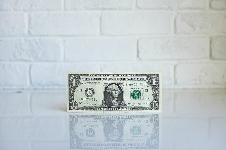 Closeup of a dollar.